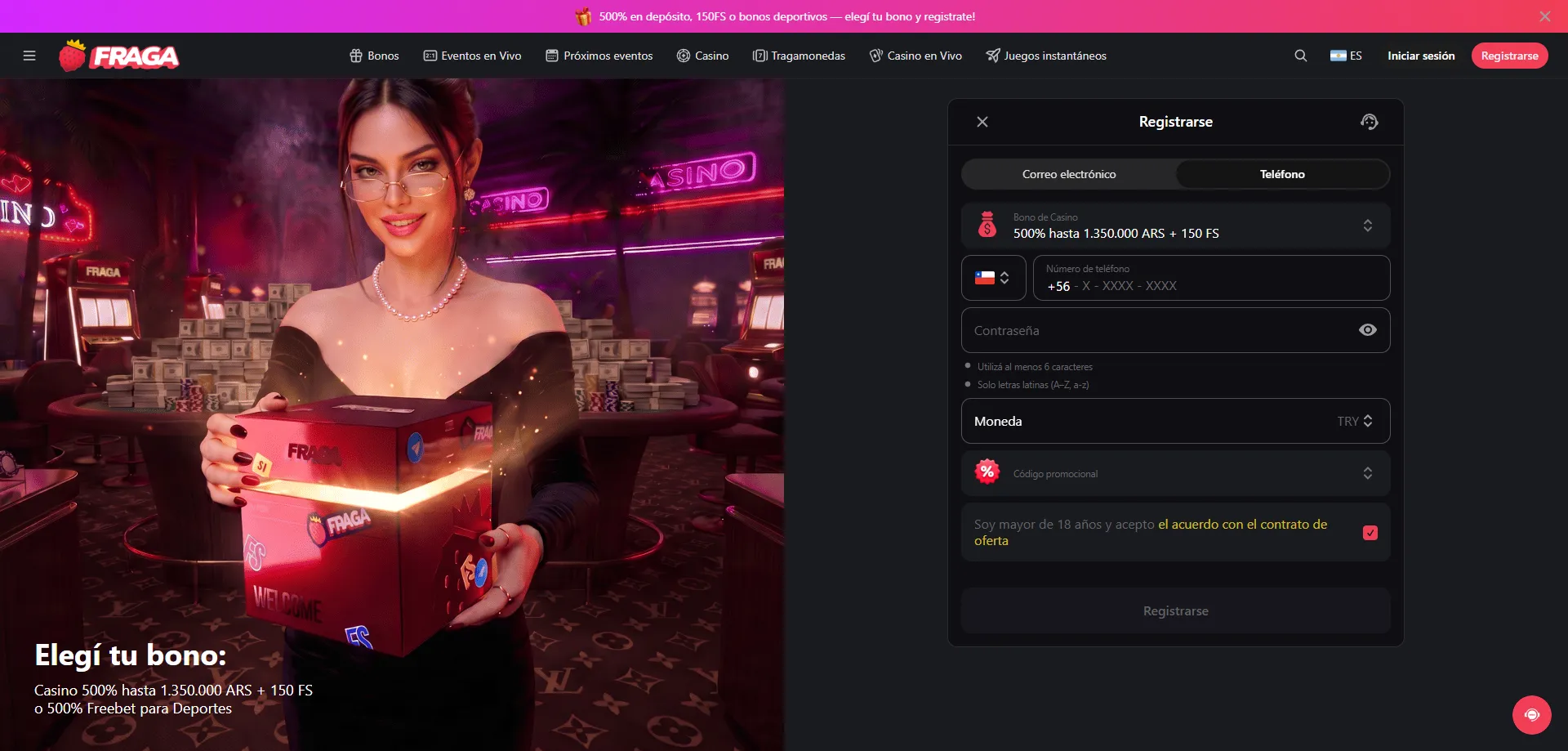 Registro en Fraga Casino — crea tu cuenta en minutos